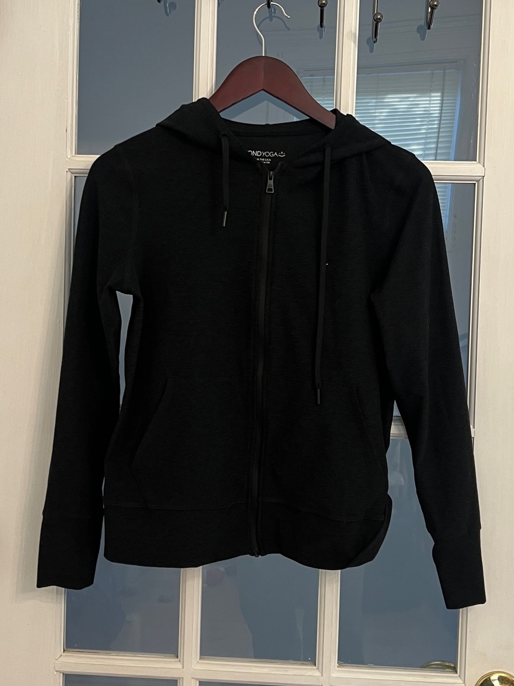 BEYOND YOGA Women’s Black Full Zip Hooded Jacket Activewear Made USA XS